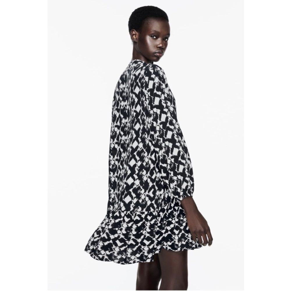 Zara Printed Mini Dress - Picture 4 of 11